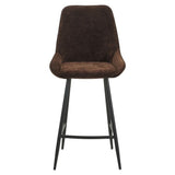 Barkruk Lynn velvet bruin 71 cm