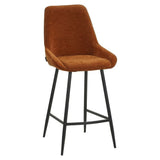 Barkruk Lynn velvet oker 71 cm Geel