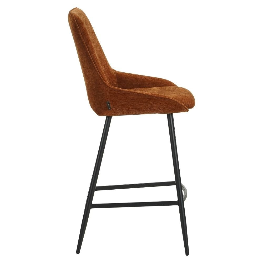 Barkruk Lynn velvet oker 71 cm Geel
