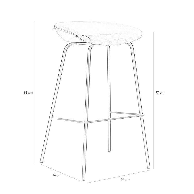 Industrial bar stool Minimal cognac/black PU leather 77 cm - image 8