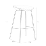 Industrial bar stool Minimal cognac/black PU leather 77 cm - image 8