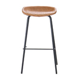 Industrial bar stool Minimal cognac/black PU leather 77 cm - image 6