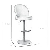 Bar stool Odin mixed fabric off white/black 63-83 cm mixed 48 cm wide