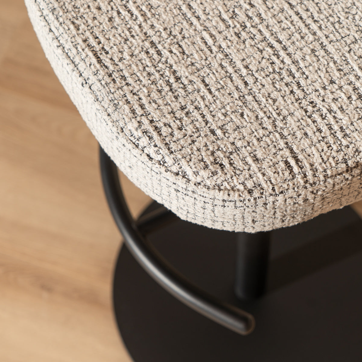 Bar stool Odin mixed fabric off white/black 63-83 cm mixed 48 cm wide