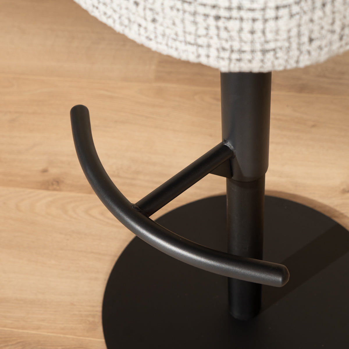 Bar stool Odin mixed fabric off white/black 63-83 cm mixed 48 cm wide