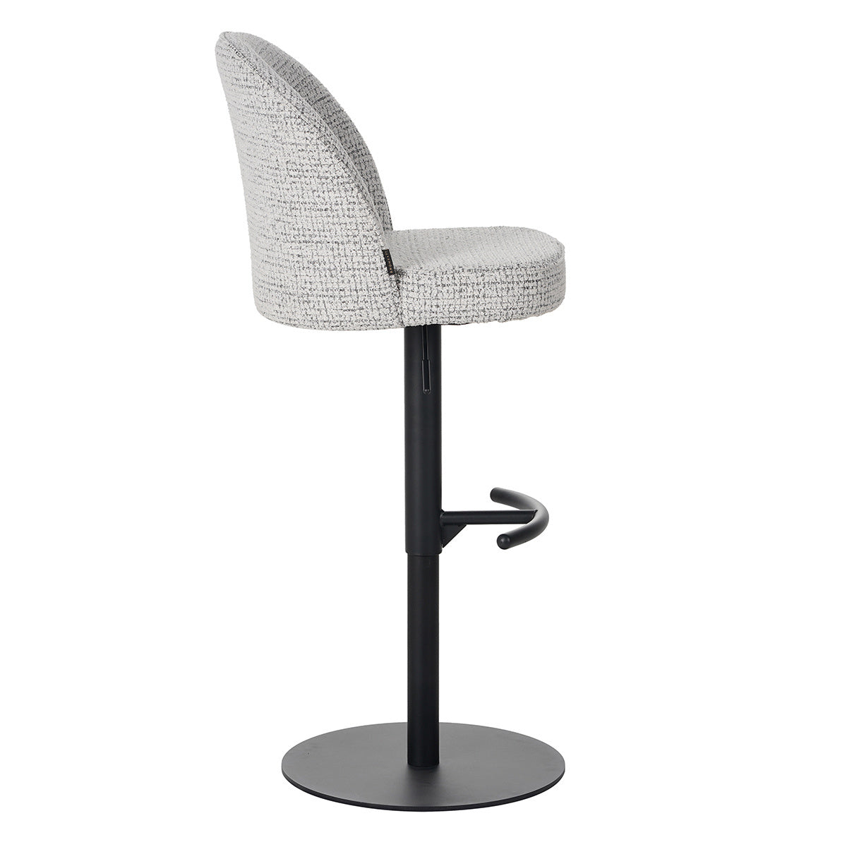 Bar stool Odin mixed fabric off white/black 63-83 cm mixed 48 cm wide