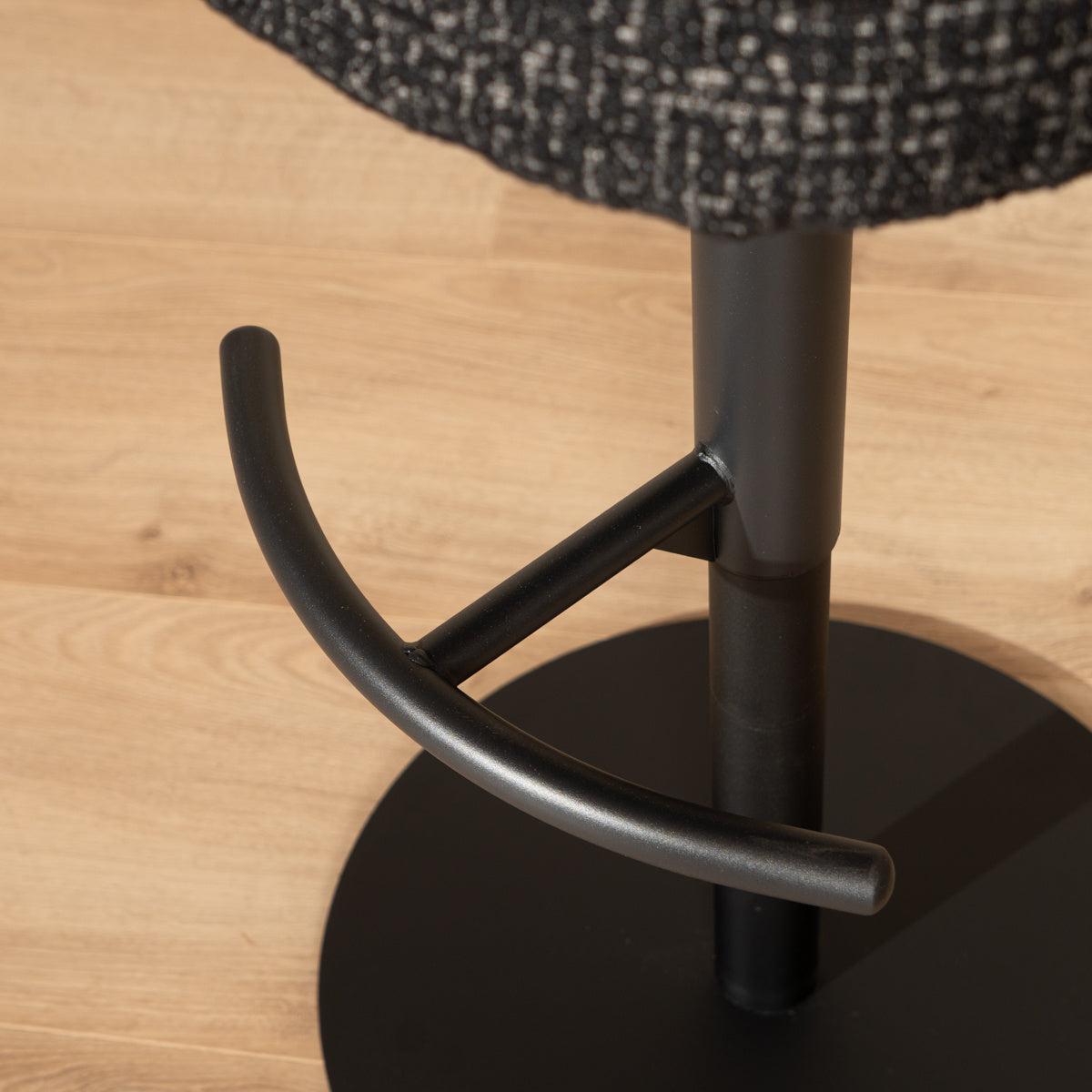 Bar stool Odin mottled fabric black 63-83 cm mottled 48 cm wide
