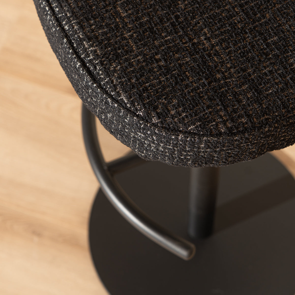 Bar stool Odin mottled fabric black 63-83 cm mottled 48 cm wide