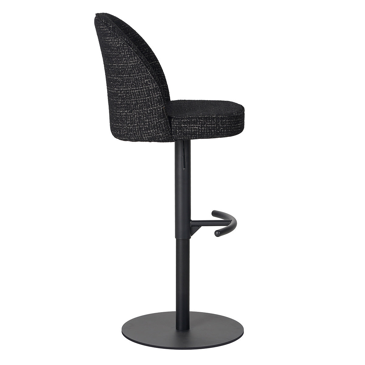 Bar stool Odin mottled fabric black 63-83 cm mottled 48 cm wide