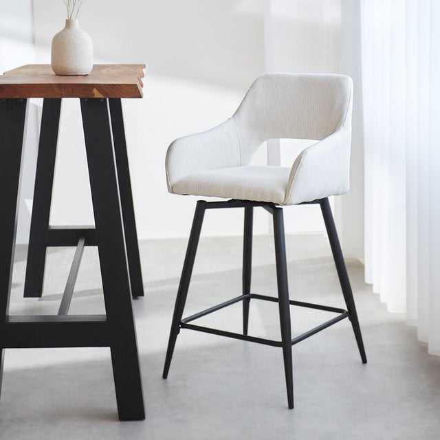 Rotatable Bar Stool Cream Skye Seat Height 67cm Dimehouse