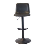 Industrial Bar Stool Texas rotatable eco-leather anthracite 60-76cm 45 cm wide