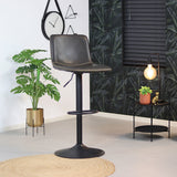 Industrial Bar Stool Texas rotatable eco-leather anthracite 60-76cm 45 cm wide