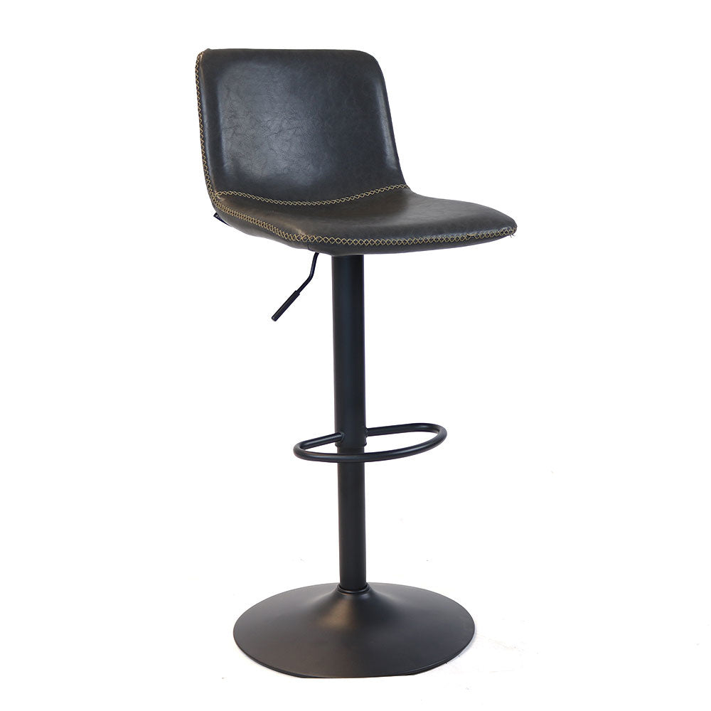 Industrial Bar Stool Texas rotatable eco-leather anthracite 60-76cm 45 cm wide