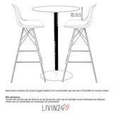 Industrial bar stool Boston leather cognac 60-76 cm - swivel Eco-leather 45 cm wide
