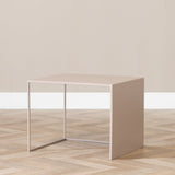 Side table Bianca metal taupe 37 cm high Powder-coated metal