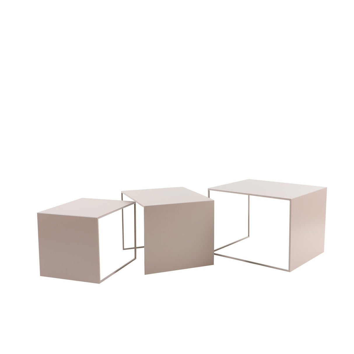 Side table Bianca metal taupe 37 cm high Powder-coated metal