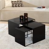 Side table Bianca metal black 37 cm high Powder-coated metal