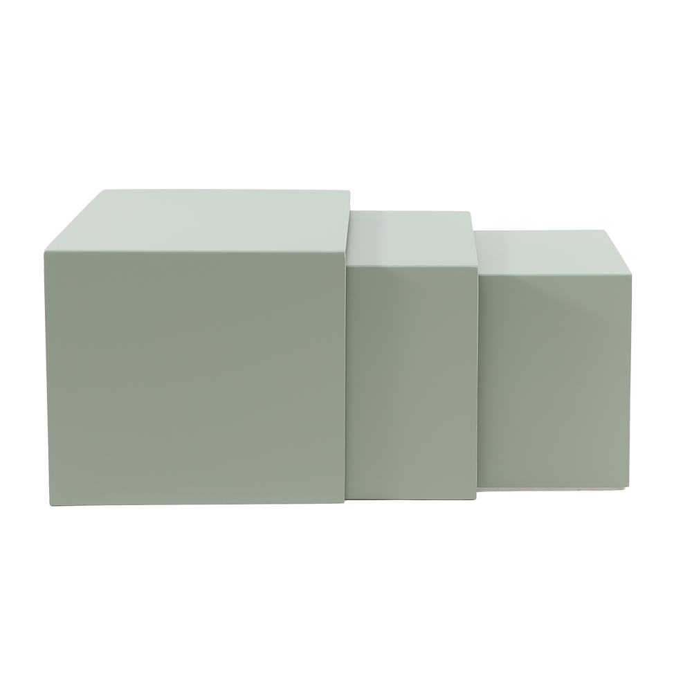 Side table Gianni metal light green 40 cm high. Green Powder-coated metal