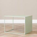 Side table Gianni metal light green 40 cm high. Green Powder-coated metal