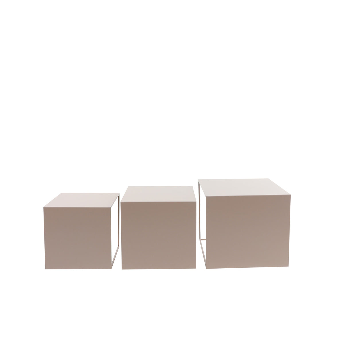 Side table Gianni metal taupe 40 cm high Powder-coated metal
