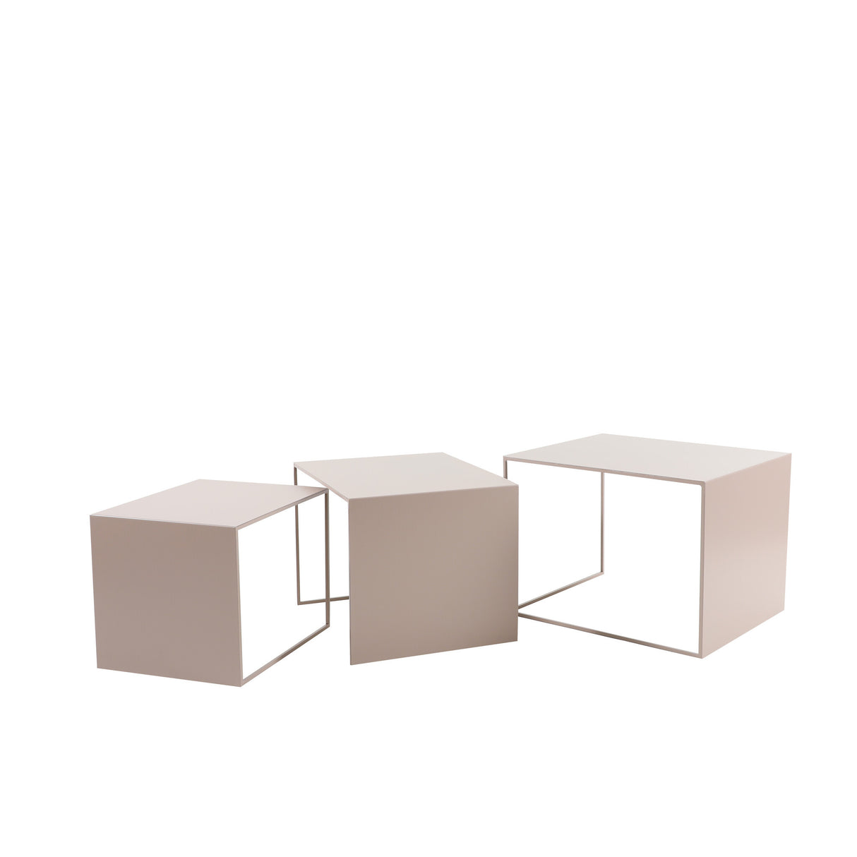 Side table Gianni metal taupe 40 cm high Powder-coated metal