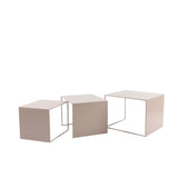 Side table Gianni metal taupe 40 cm high Powder-coated metal