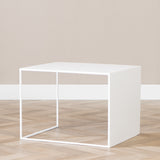 Side table Gianni metal white 40 cm high Powder-coated metal