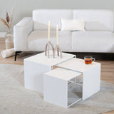 Side table Gianni metal white 40 cm high Powder-coated metal