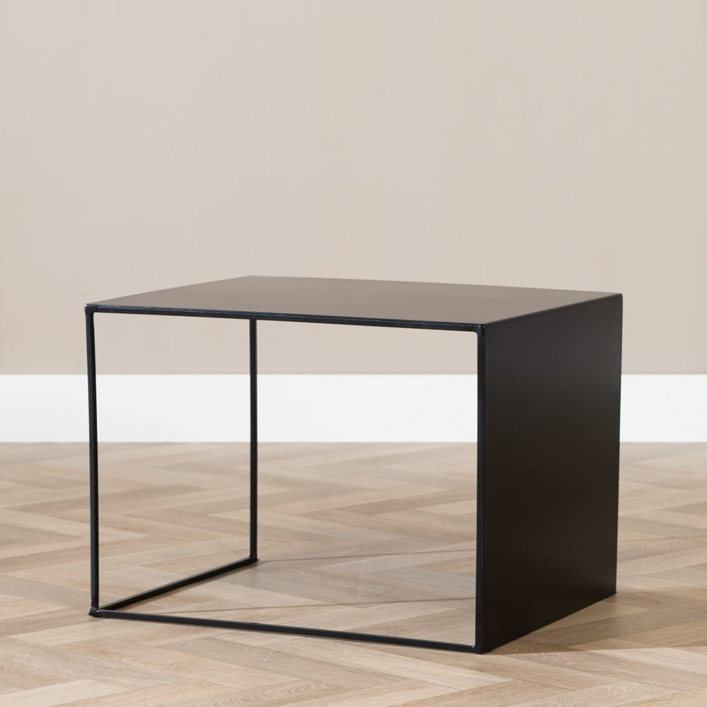 Side table Gianni metal black 40 cm high Powder-coated metal