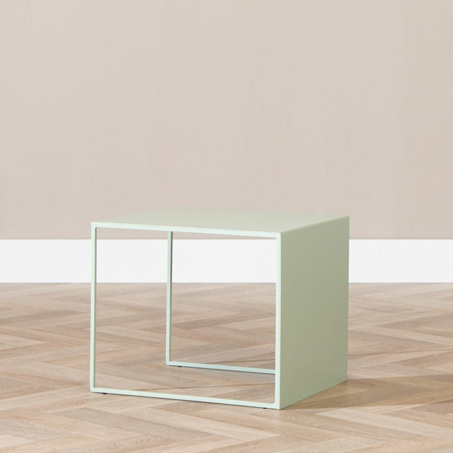 Side table Lucia metal light green 34 cm high Green Powder-coated metal