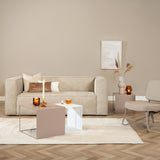 Side table Lucia metal taupe 34 cm high Powder-coated metal