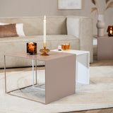 Side table Lucia metal taupe 34 cm high Powder-coated metal