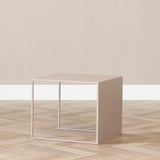 Side table Lucia metal taupe 34 cm high Powder-coated metal
