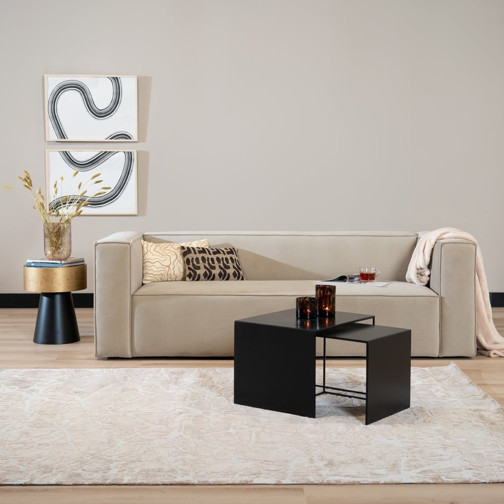 Side table Lucia metal black 34 cm high Powder-coated metal