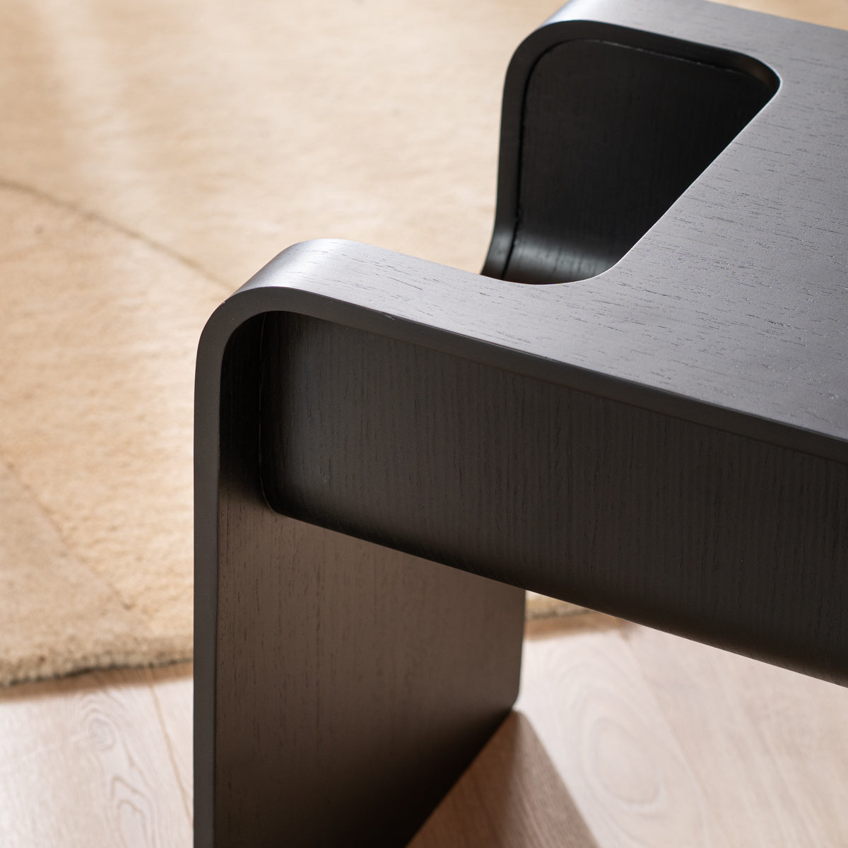 Side table/coffee table Isla black oak veneer