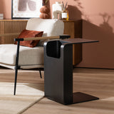 Side table/coffee table Isla black oak veneer