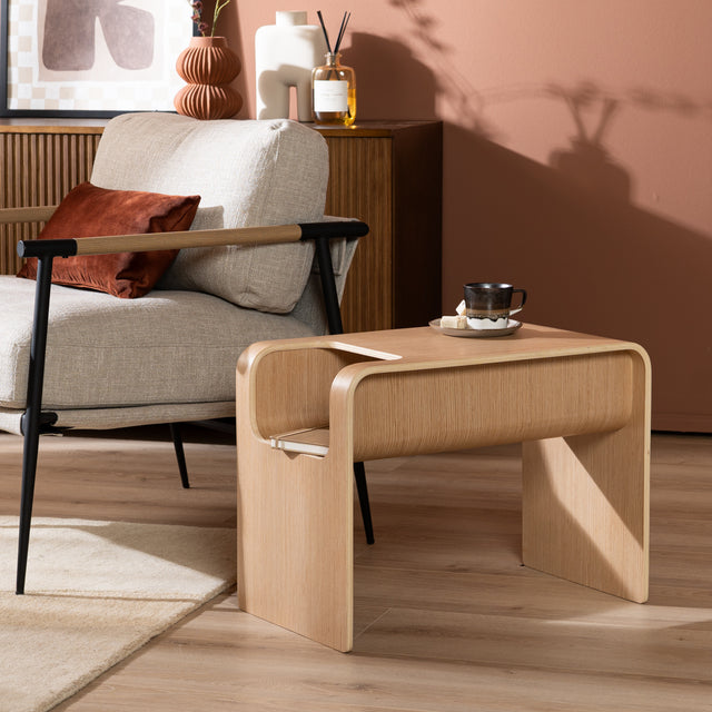 Side table/coffee table Isla natural oak Oak veneer