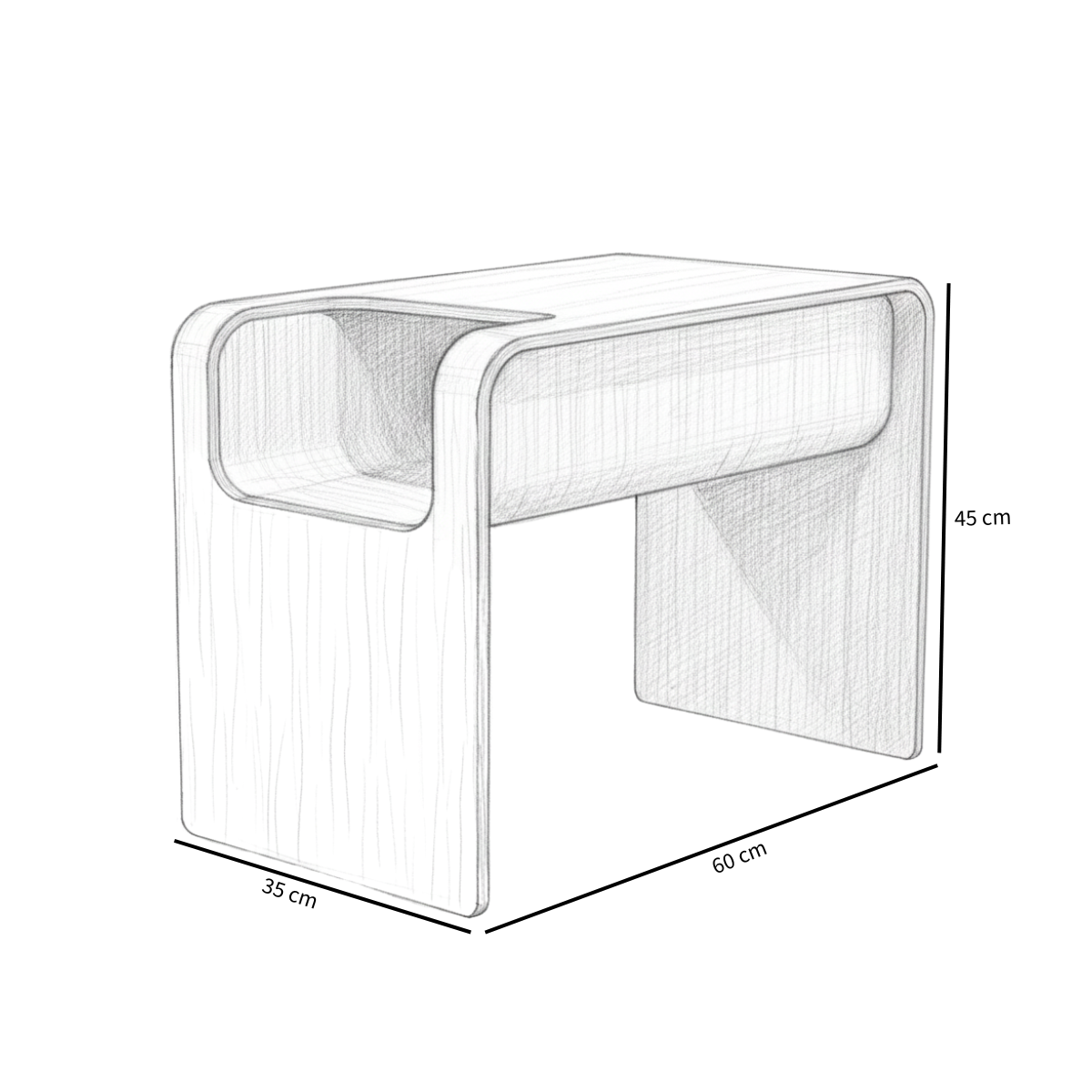 Side table/coffee table Isla natural oak Oak veneer