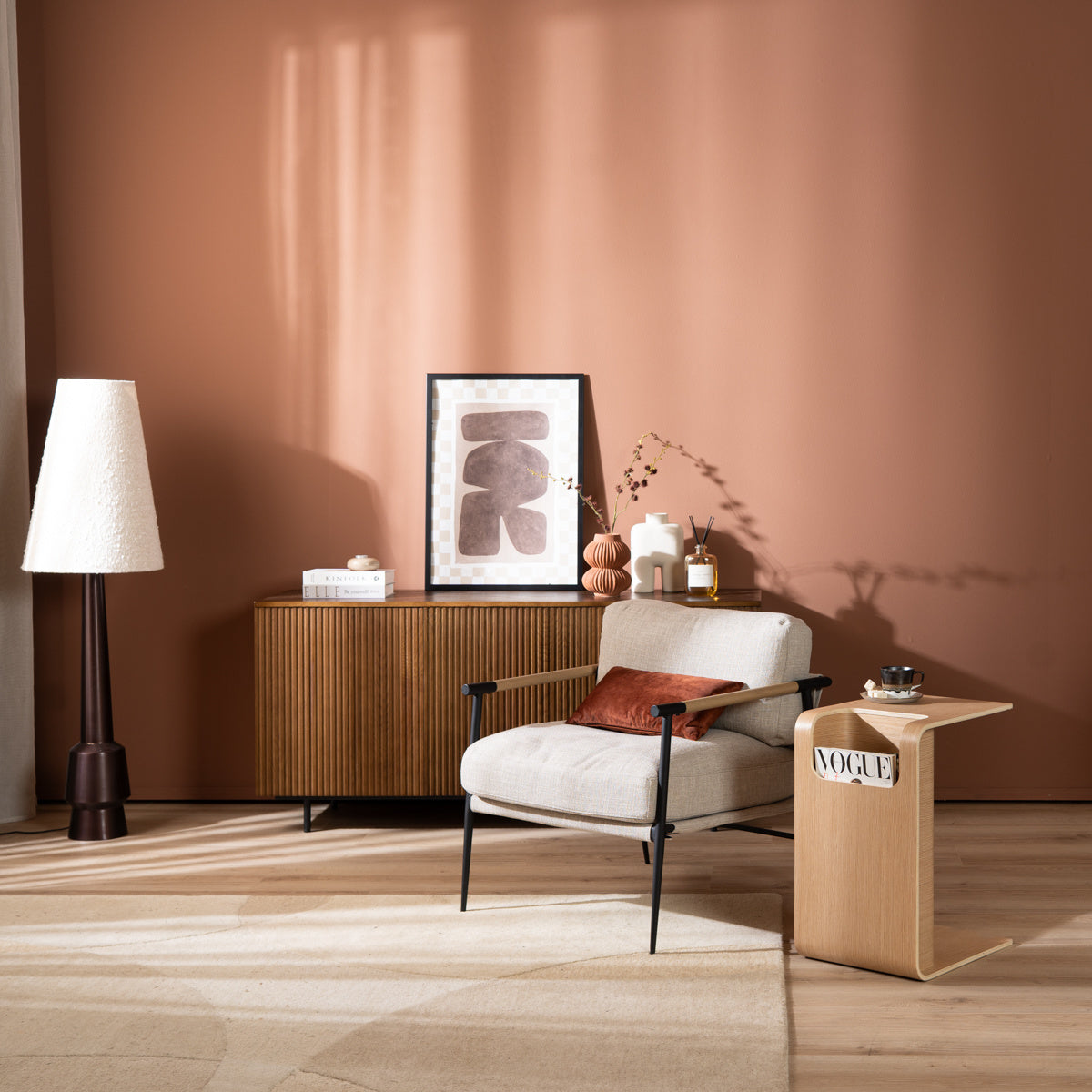Side table/coffee table Isla natural oak Oak veneer