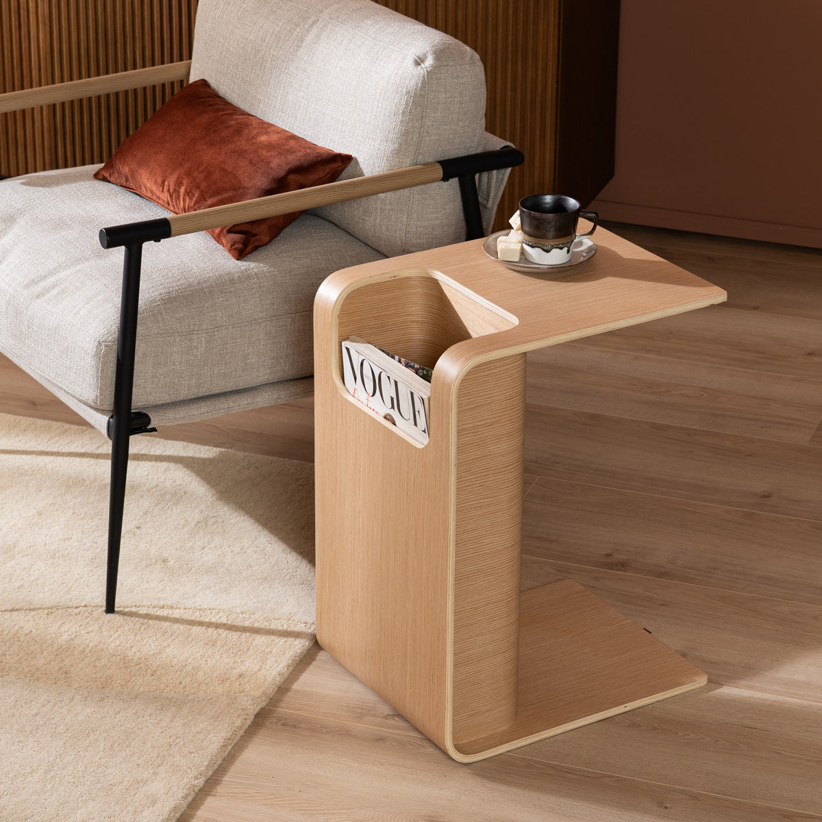 Side table/coffee table Isla natural oak Oak veneer
