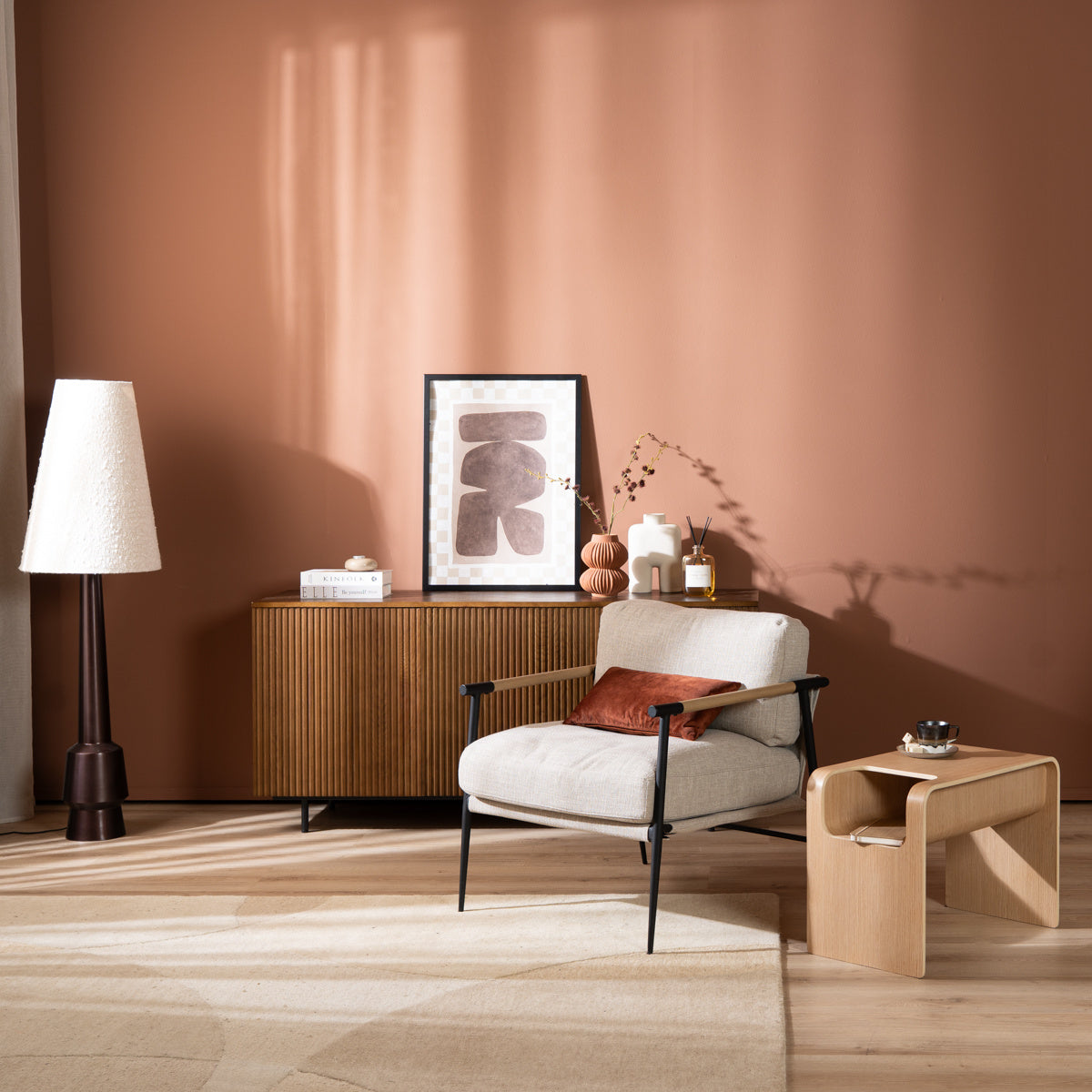 Side table/coffee table Isla natural oak Oak veneer