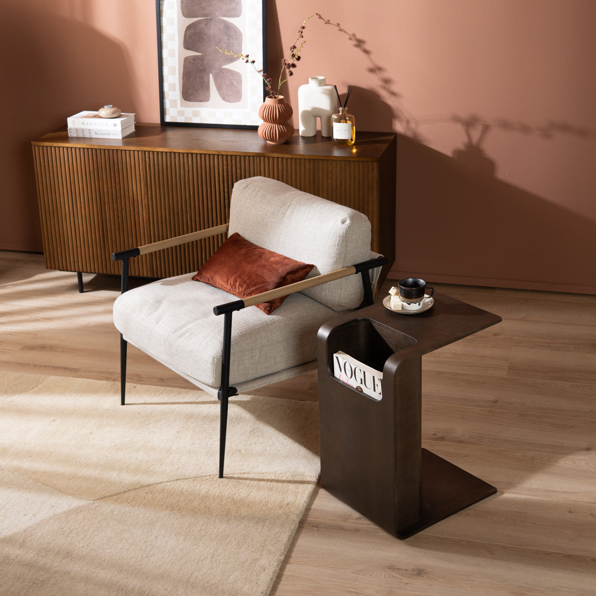 Side table/coffee table Isla walnut Oak veneer