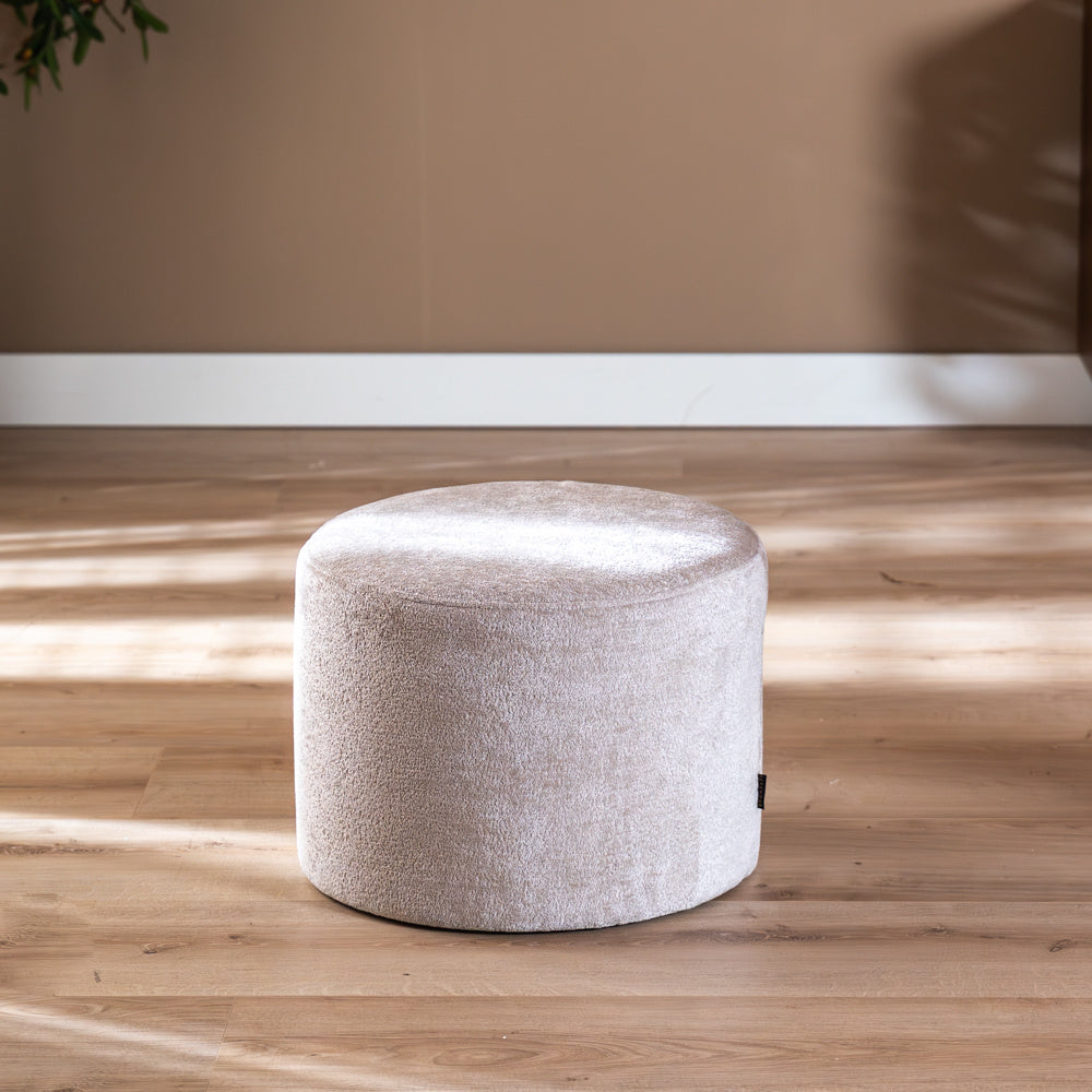 Bouclé pouffe Nora beige Bouclé