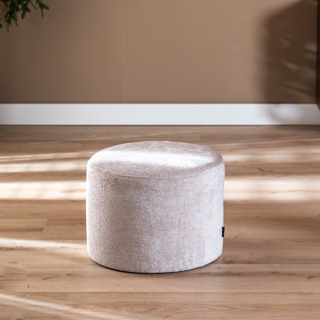Bouclé pouffe Nora beige Bouclé