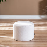 Bouclé pouffe Nora white Bouclé