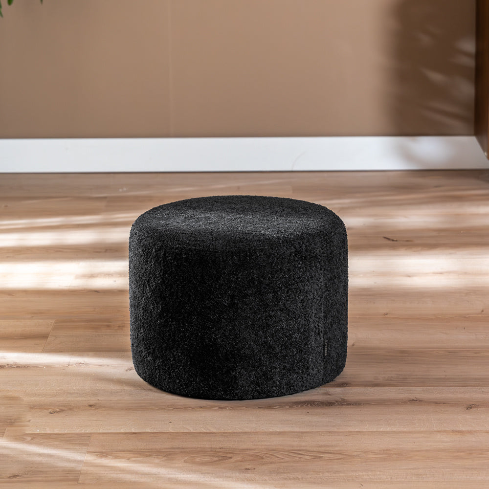 Bouclé pouf Nora black Bouclé