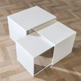 Coffee tables - Side table Lucia metal white 34 cm high Powder-coated metal -Dimehouse