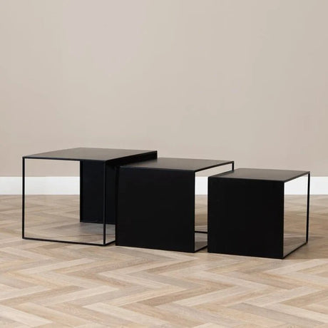 Salontafels-Bijzettafel Lucia metaal zwart 34 cm hoog Gepoedercoat metaal-Dimehouse