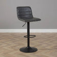 Bar stools-Industrial bar stool Boston leather anthracite 60-76 cm - swiveling Eco-leather 45 cm wide-Dimehouse