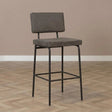 Bar stools-Industrial bar stool Aspen anthracite eco-leather 64-77 cm 47 cm wide-Dimehouse